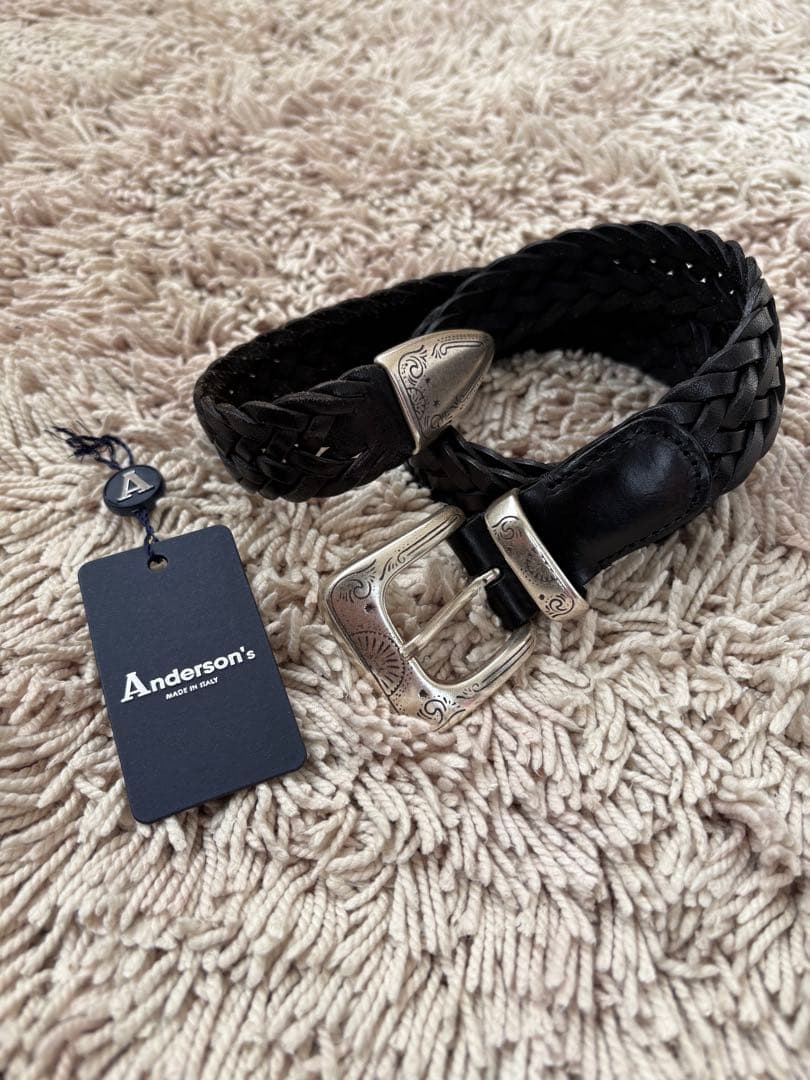 アンダーソンズ プンターレ レザーメッシュベルト 85／Anderson’s