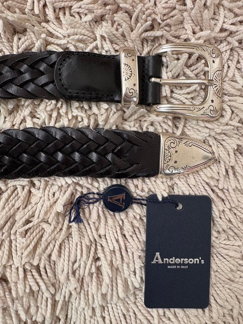 アンダーソンズ プンターレ レザーメッシュベルト 85／Anderson’s