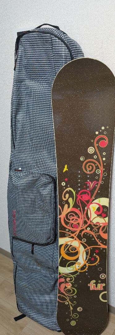 【美品】スノーボード ブラウン ラメ ピンク バッグ付き