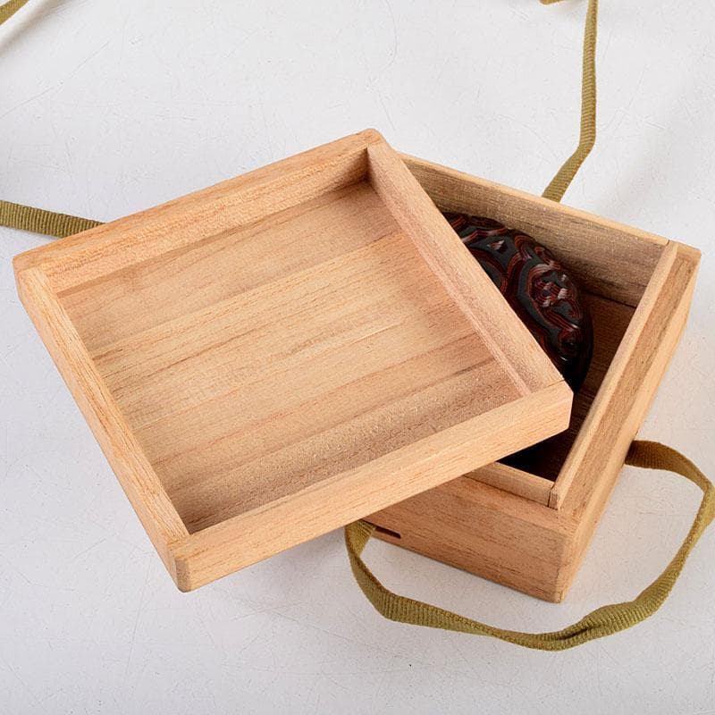 中国　堆黒　倶利香合　時代箱　V　8817