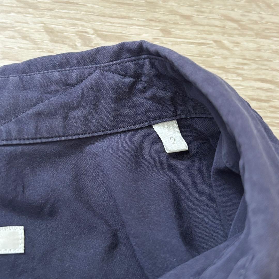 【名作良品】comoli コモリ レギュラーカラーシャツ ネイビー 2