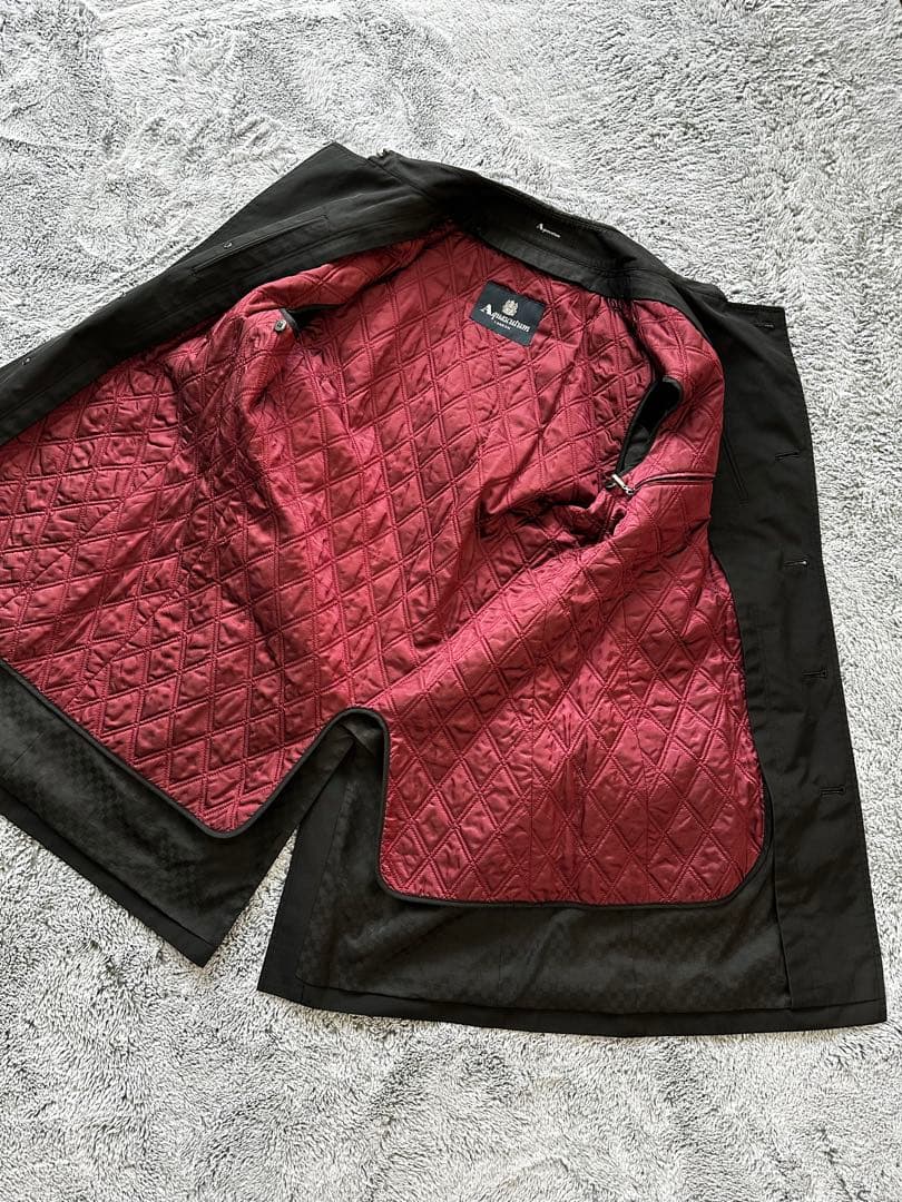 アクアスキュータム　ブラック コート ベルト付き