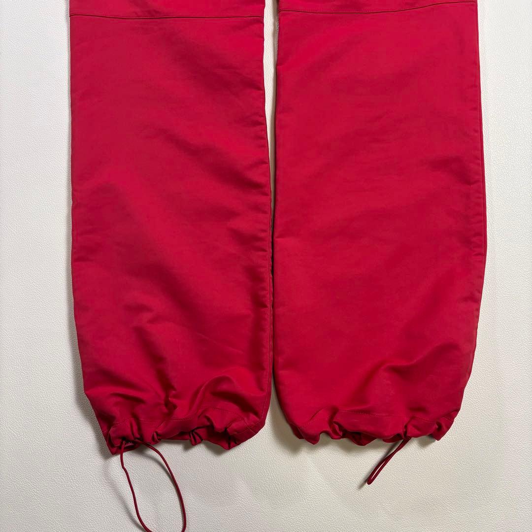 PEARLY GATES ロゴ刺繍 ゴルフパンツ 赤 5 裾ドローコード