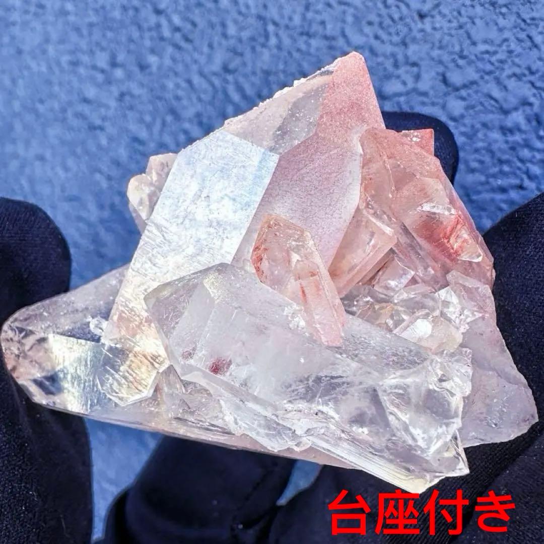 希少❗️高品質❗️超綺麗☆ピンク♡ヒマラヤ水晶 クラスターレインボー天然石A1373