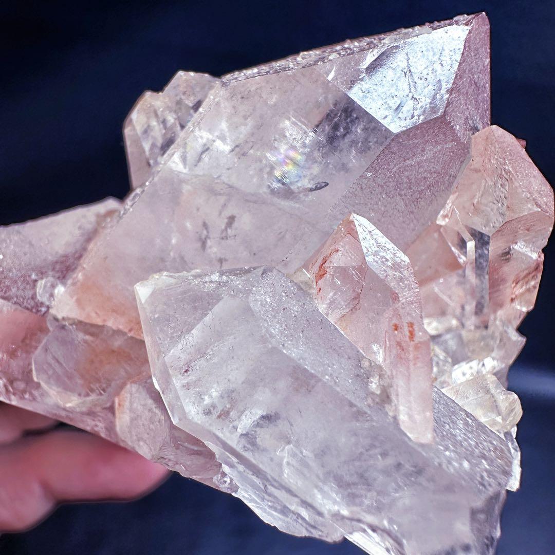 希少❗️高品質❗️超綺麗☆ピンク♡ヒマラヤ水晶 クラスターレインボー天然石A1373