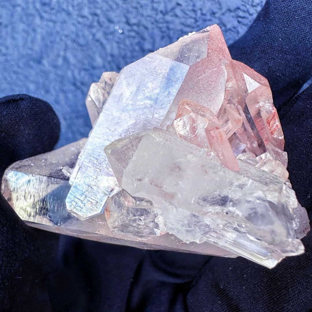 希少❗️高品質❗️超綺麗☆ピンク♡ヒマラヤ水晶 クラスターレインボー天然石A1373