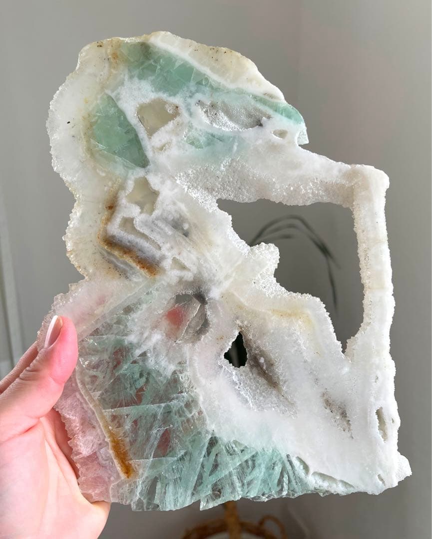 凄く綺麗❣️個性的フォルム⭐️ 美しいフローライトスラブ エンジェルカラー♡