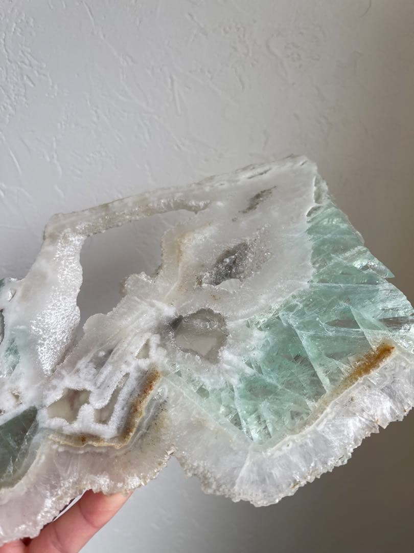 凄く綺麗❣️個性的フォルム⭐️ 美しいフローライトスラブ エンジェルカラー♡