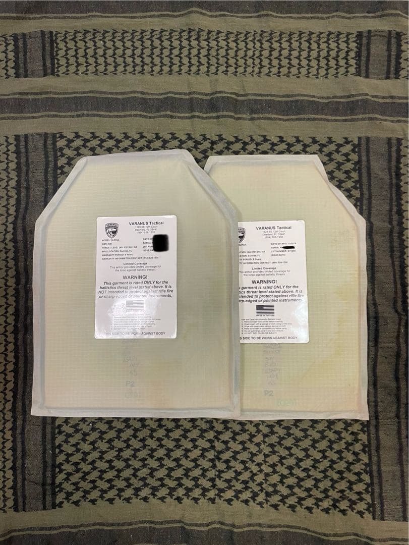 実物 VARANUS Tactical ソフトアーマー プレート米国製 M94