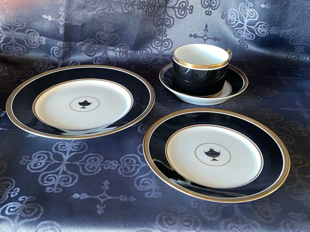 廃盤品　リチャードジノリ インペロ ブラック C&S トリオセット