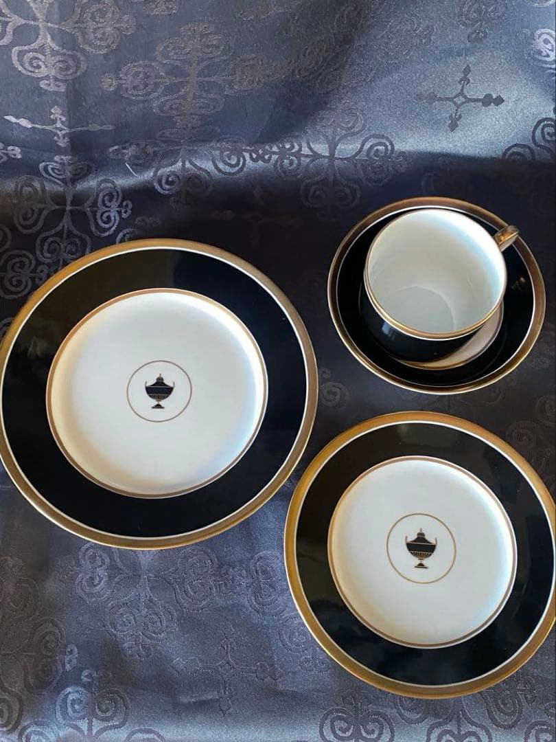 廃盤品　リチャードジノリ インペロ ブラック C&S トリオセット