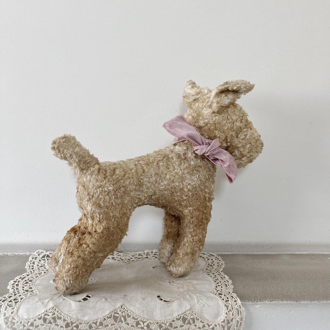アンティーク　ぬいぐるみ　犬　テリア　人形　ヨーロッパ　ヴィンテージ