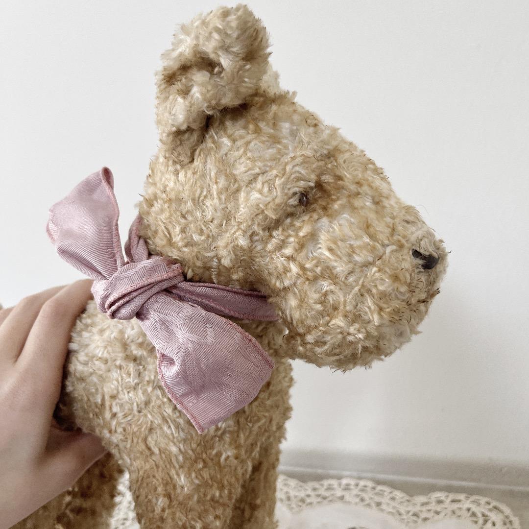 アンティーク　ぬいぐるみ　犬　テリア　人形　ヨーロッパ　ヴィンテージ