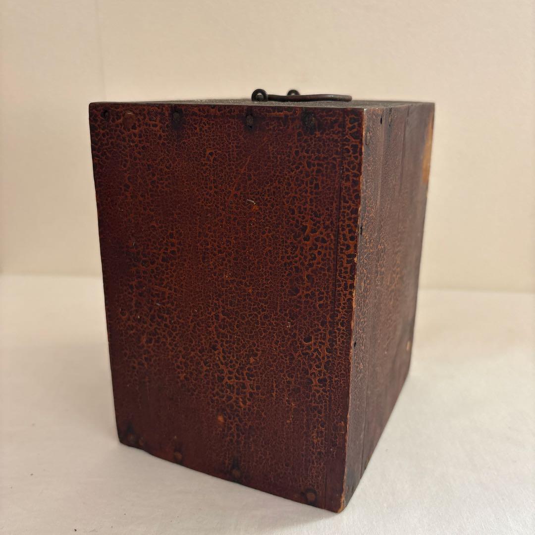 昭和レトロ 木製小引き出し 4段 持ち手付き 古道具 裁縫箱風 ヴィンテージ