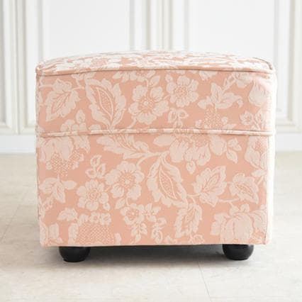 スツール オットマン 花柄ピンク W50