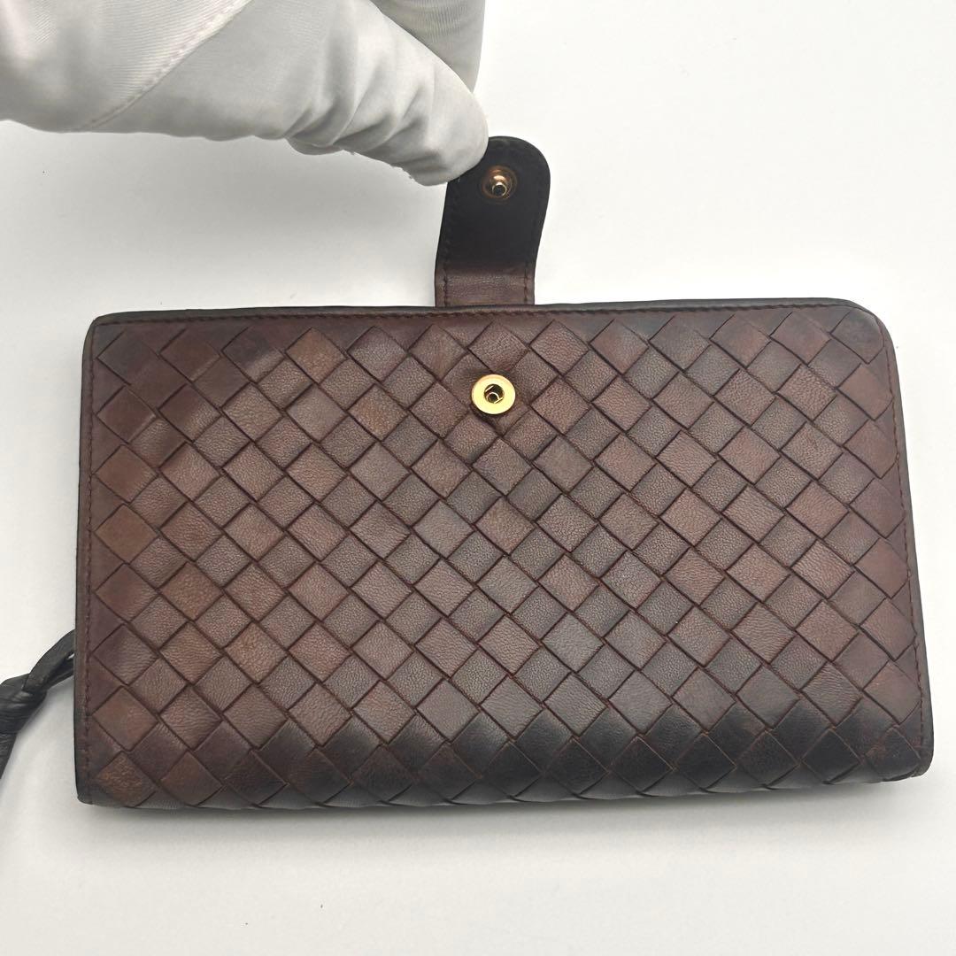 良品 Bottega Veneta 長財布 イントレチャート ラムスキン