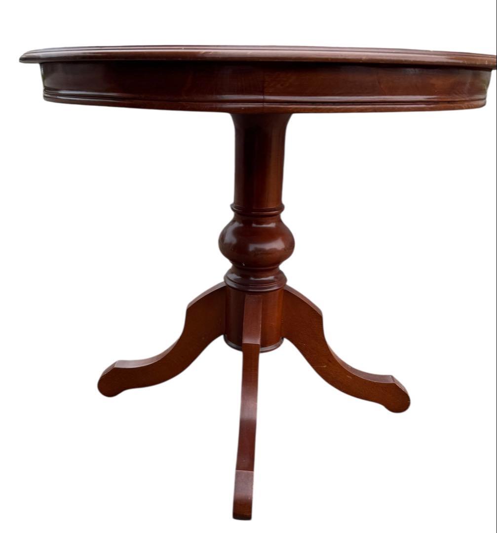 高級 イタリアアンティーク家具 象嵌細工 ダイニングテーブル80cm猫脚