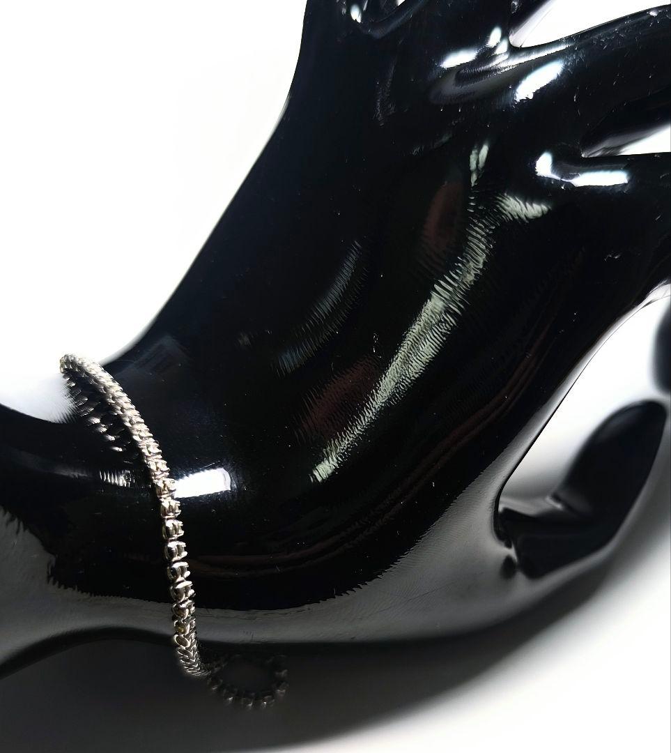 K14WG 天然ダイヤ1.00ct フルエタニティ テニスブレスレット3.9ｇ