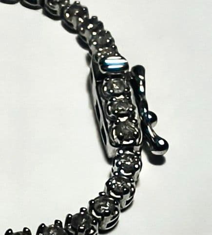 K14WG 天然ダイヤ1.00ct フルエタニティ テニスブレスレット3.9ｇ