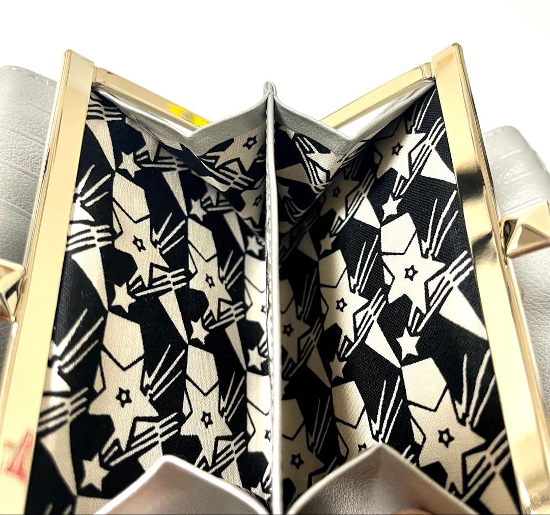 【みらい様】ANNA SUI 財布 二つ折り シルバー 銀 がま口 星 スター