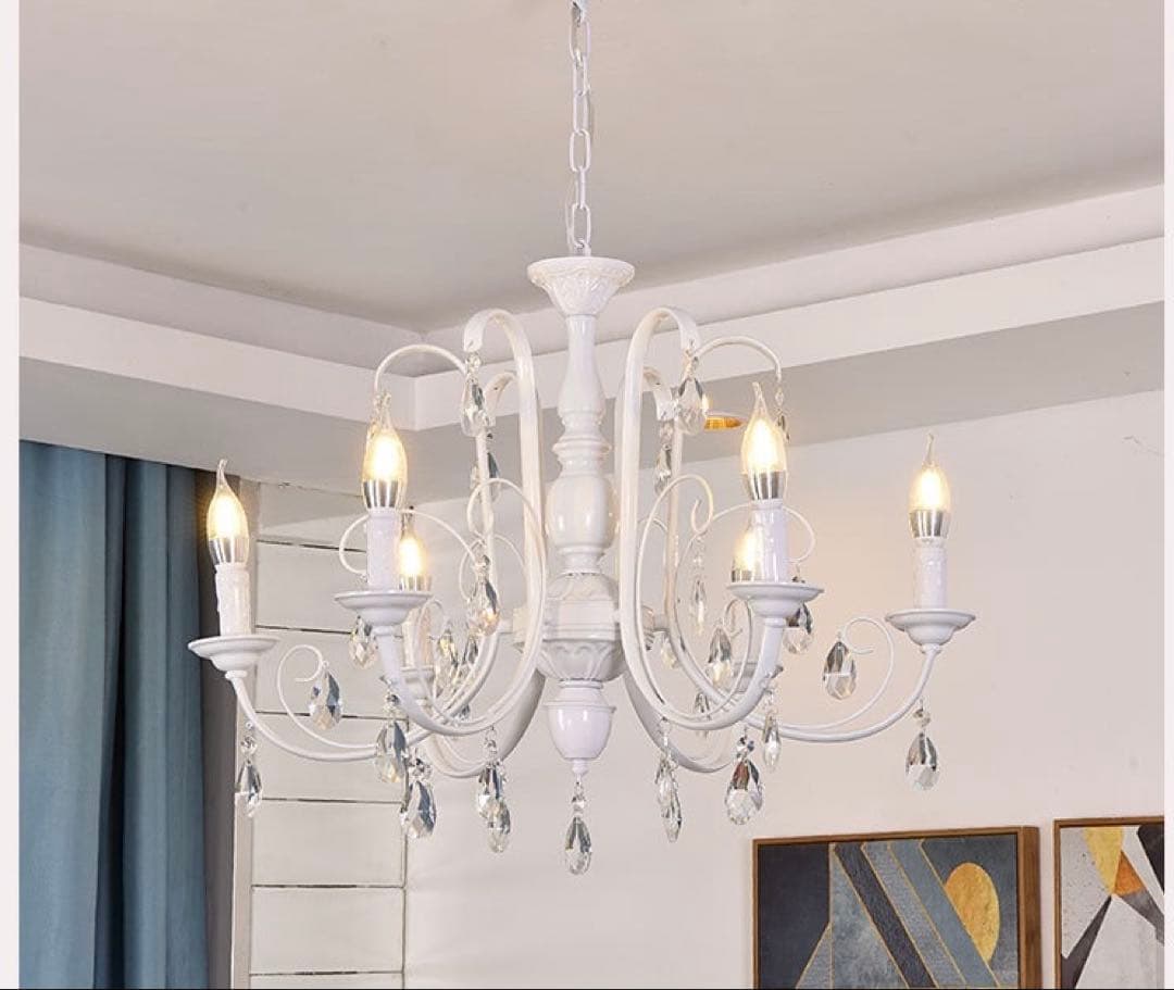 ホワイトシャンデリア LED電球付き