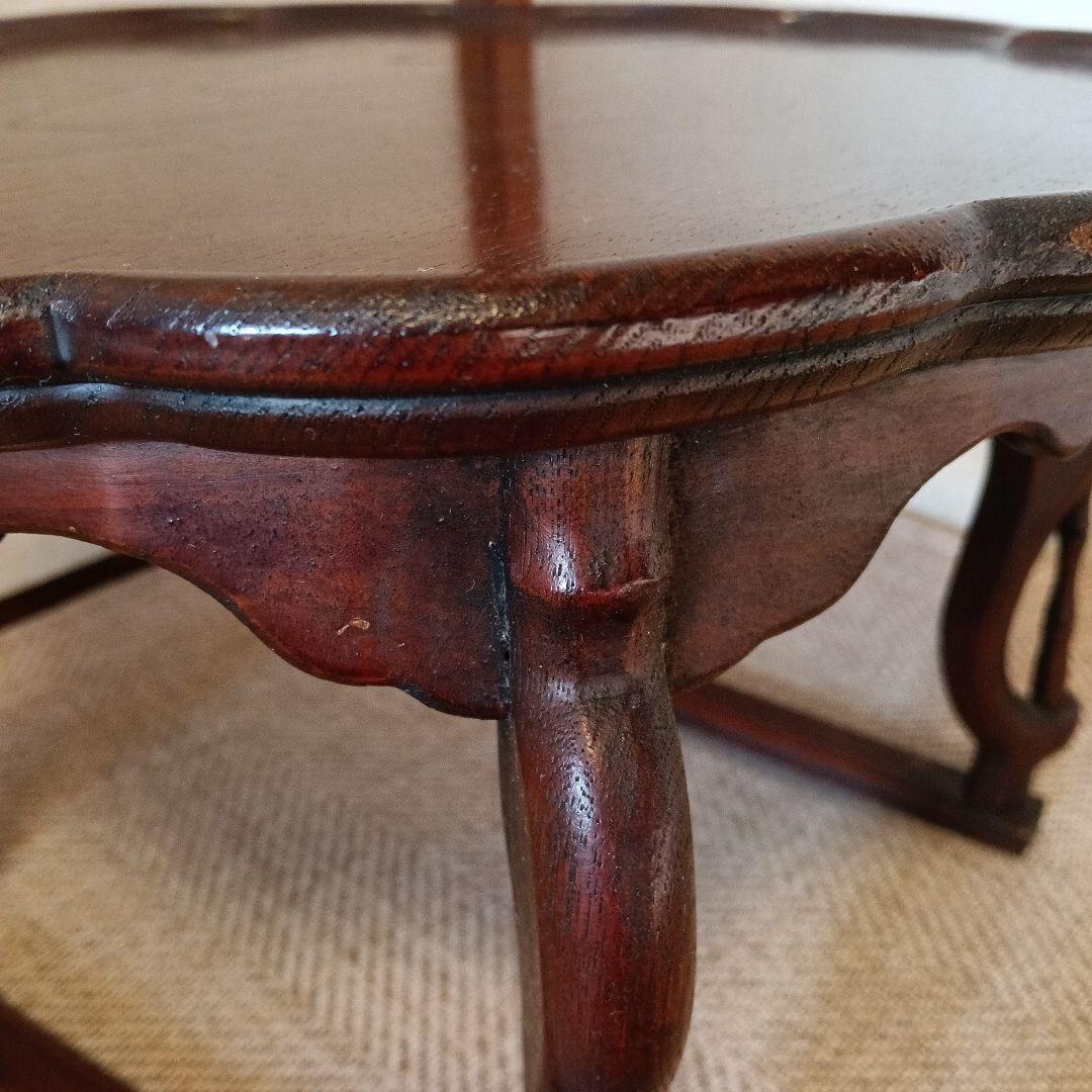 K*i様 骨董 李朝 ソバン 李朝 お膳　花形 虎脚 机　花台 木製 飾り台