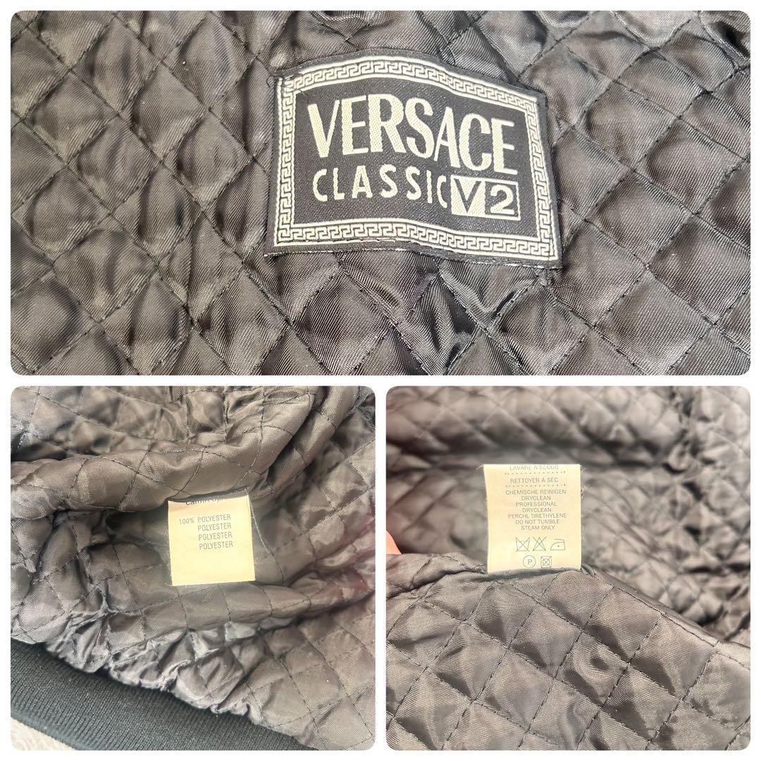 ヴェルサーチ　メデューサ刺繍　ブルゾン　スタジャン　ブラック　レザー