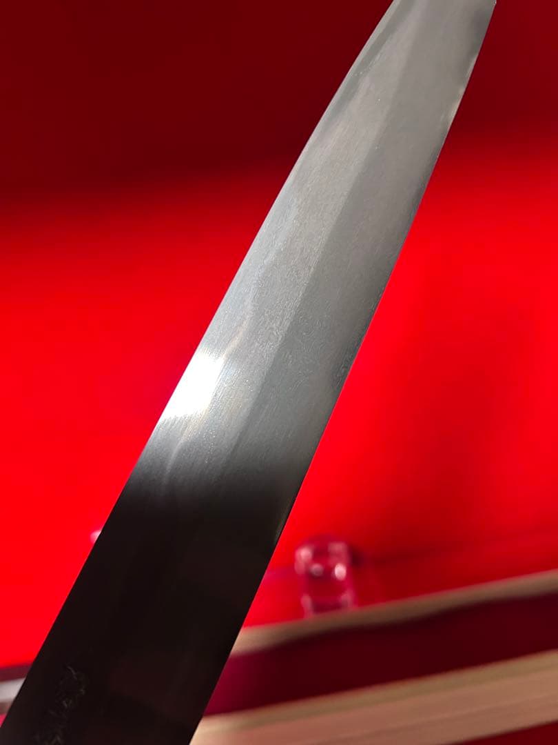 01579 包丁　柳刃　保勝　本焼　青1鋼　刃文綺麗　星空飛ぶ紋有り　未使用品