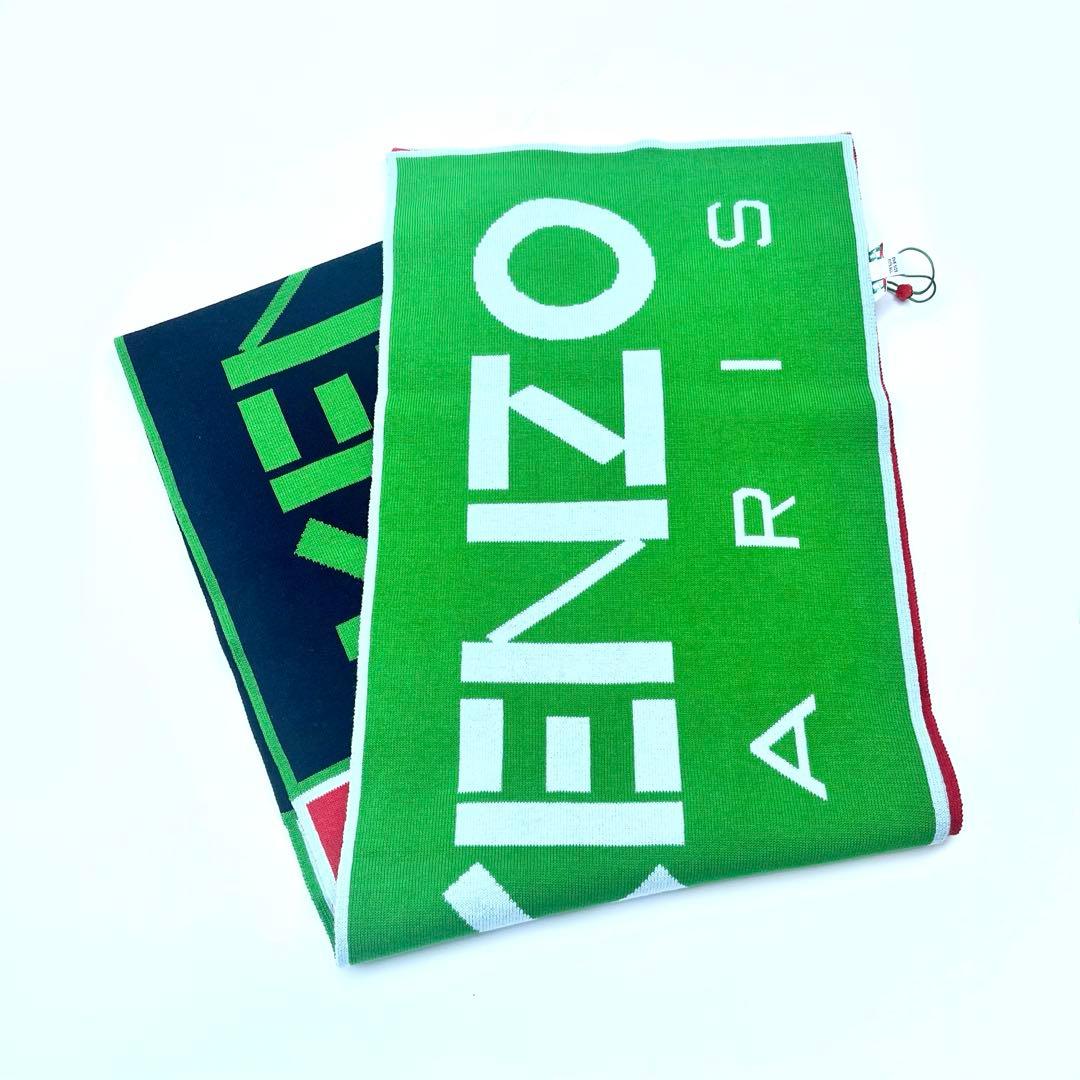 KENZO ロゴ入り ニットマフラー