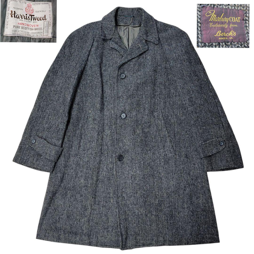 VINTAGE 50S Berck's ハリスツイード ステンカラーコート