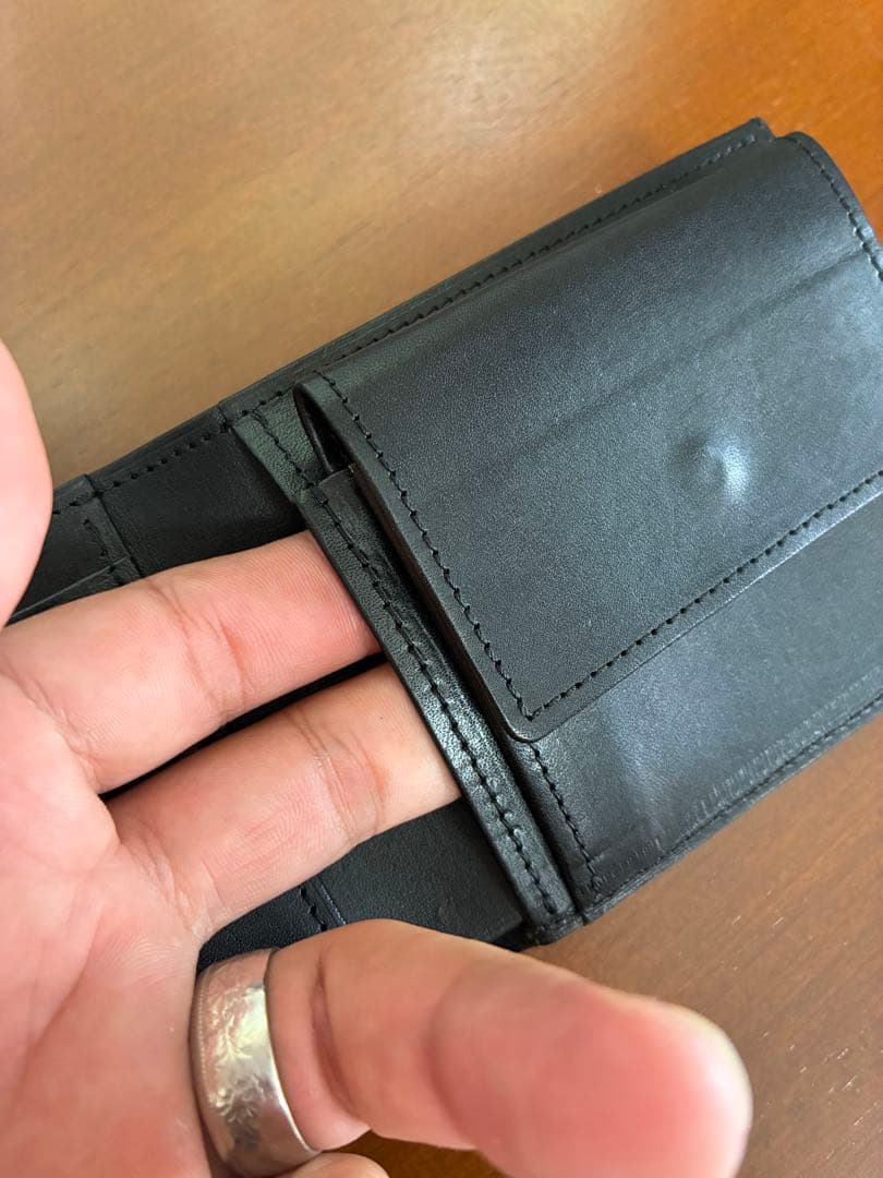 二つ折り財布　クロコダイルレザー ハンドメイド ※B級品