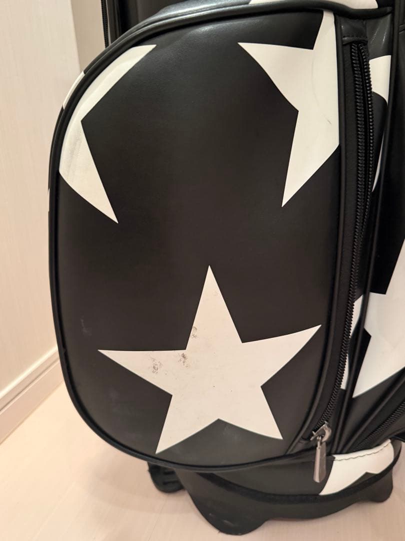 V12 キャディバッグ スター柄 ブラック/ホワイト