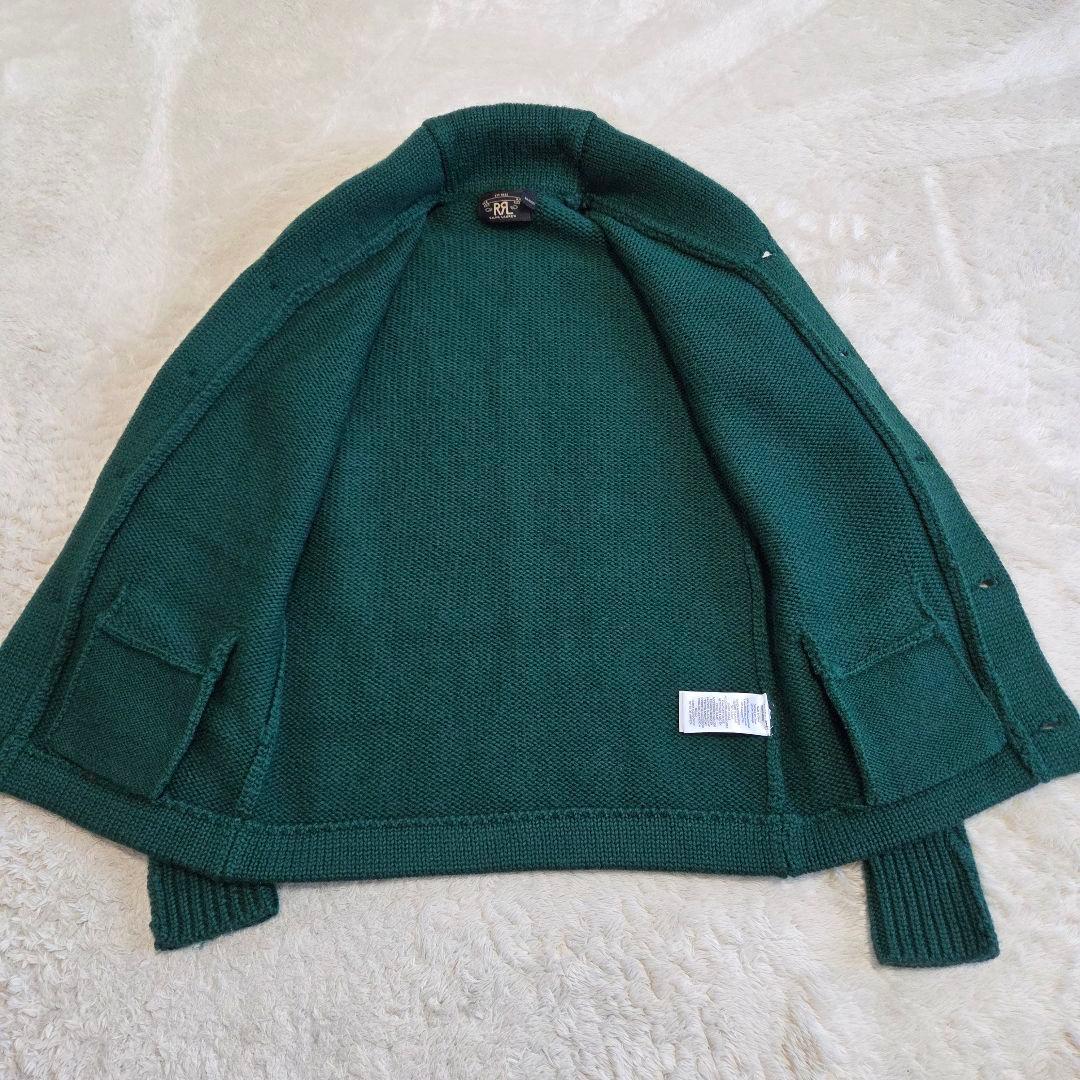 極美品　RRL　ショールカーディガン　グリーン　ラムウール　ウール　XS