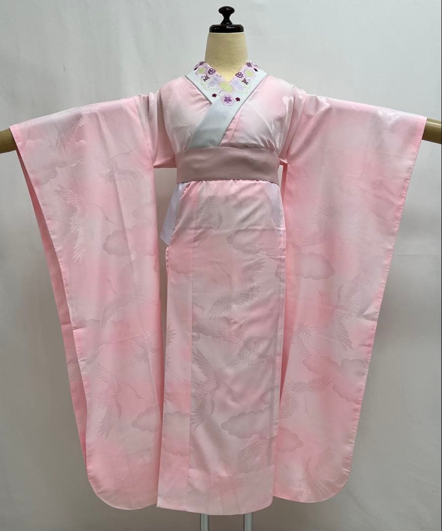 振り袖　フルセット　長襦袢　金彩加工　成人式　草花　作家物　ガード加工　676