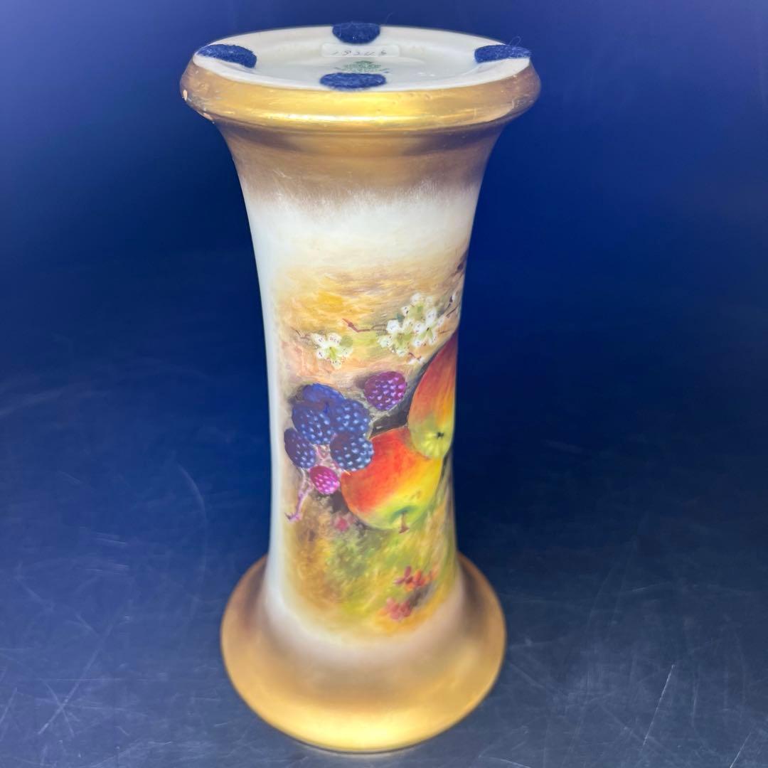 1924年イギリス　ロイヤルウースター　ペインテッドフルーツ花瓶　共箱