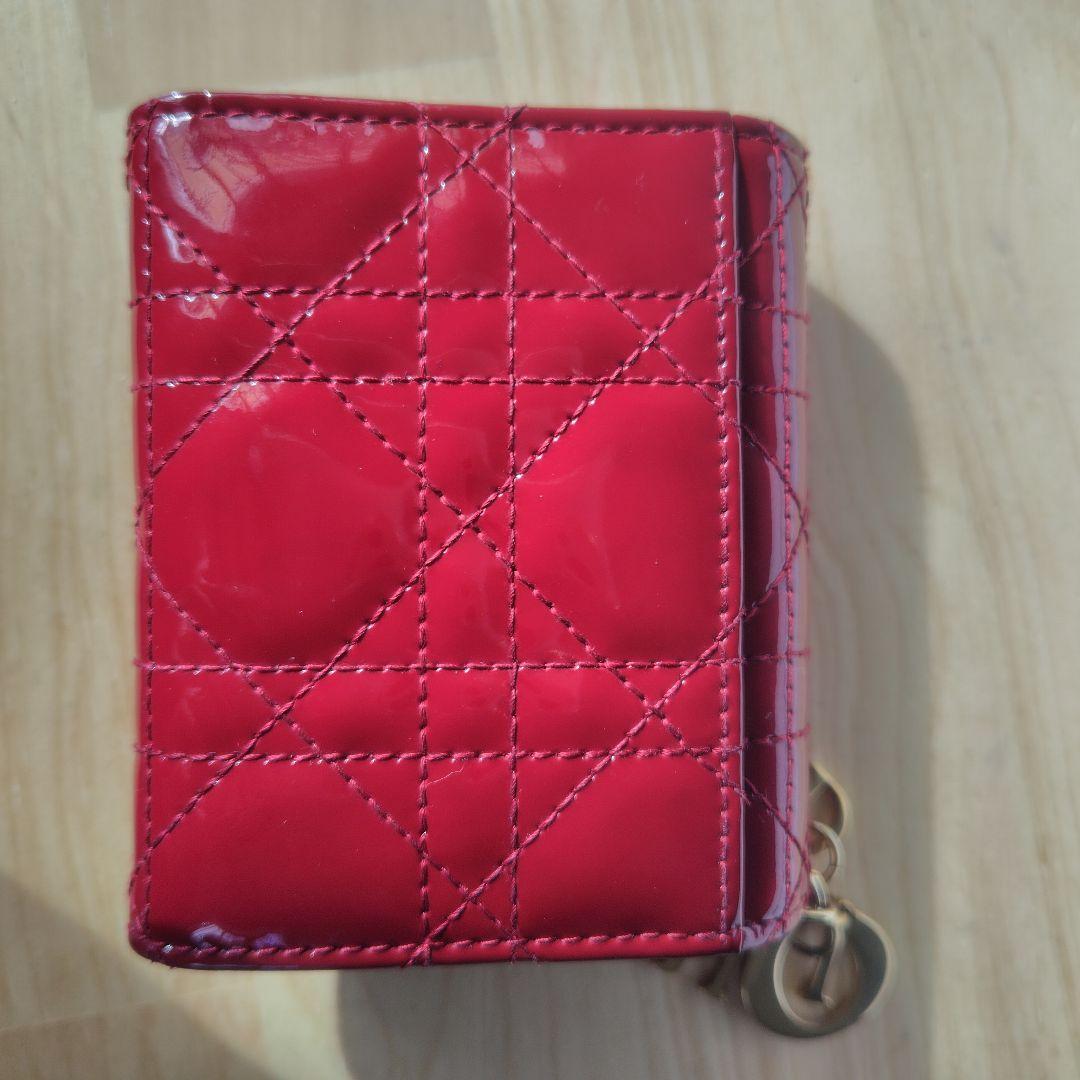 Dior 赤 エナメルレザー 三つ折り財布