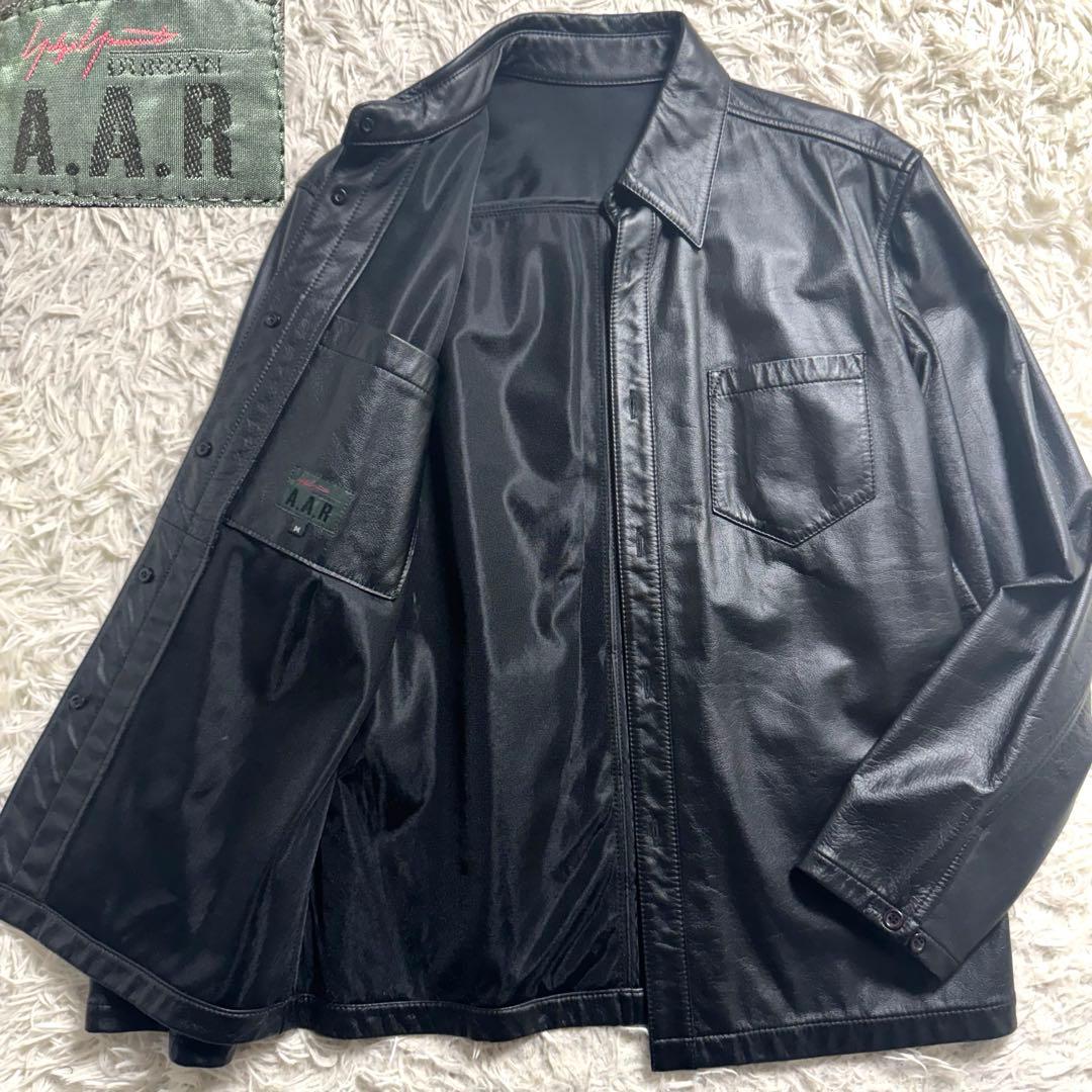 【美品】ヨウジヤマモト A.A.R ダーバン 牛革 シャツ ジャケット 黒 M