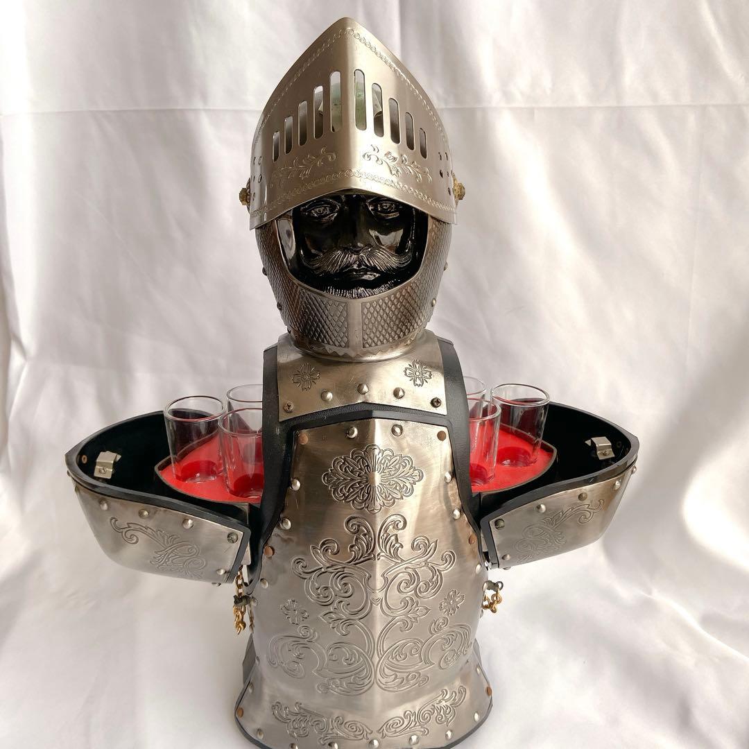 【希少】ヴィンテージ 西洋甲冑 デキャンタ＆ショットグラスセット 騎士昭和レトロ