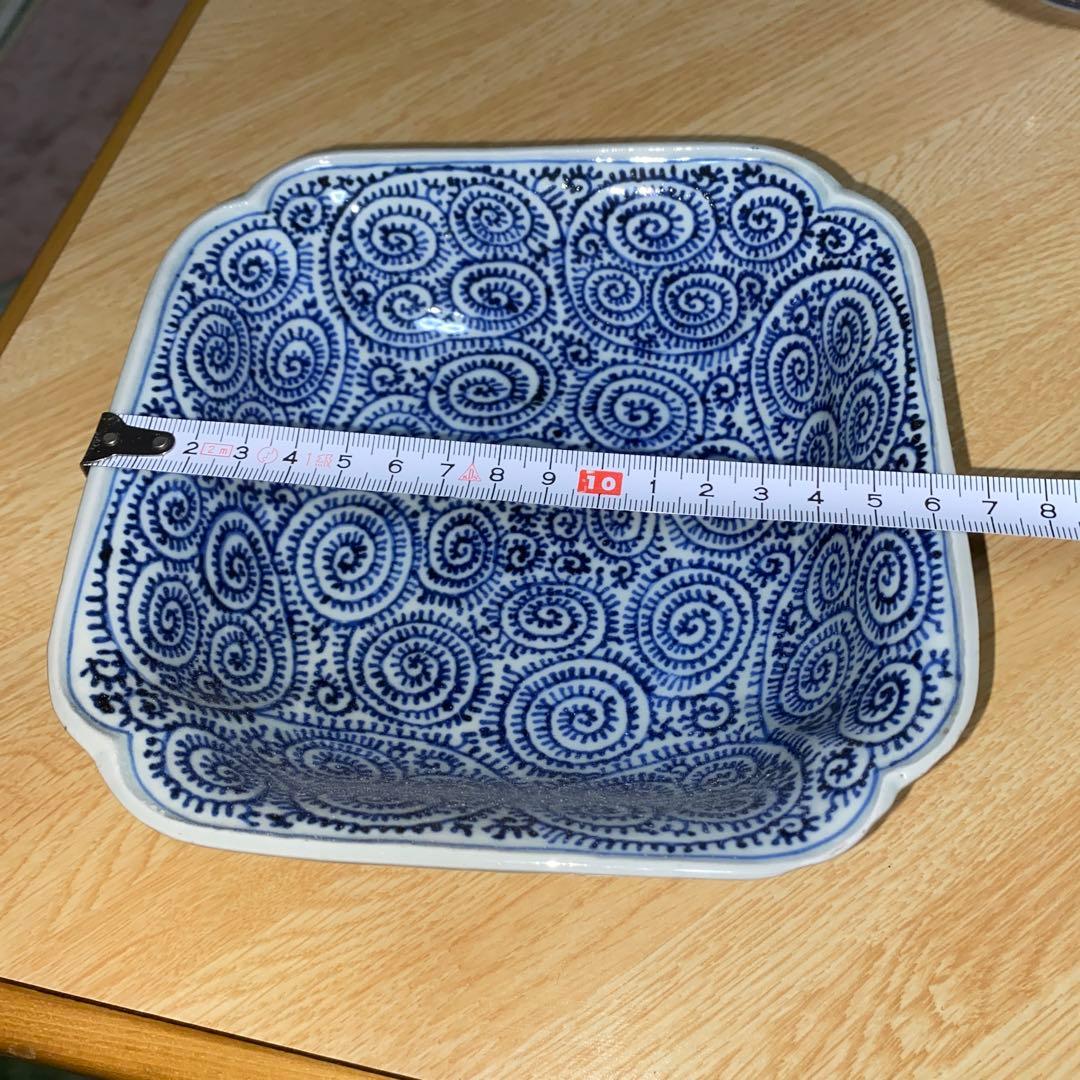 角鉢　タコ尽くし　江戸期　完品