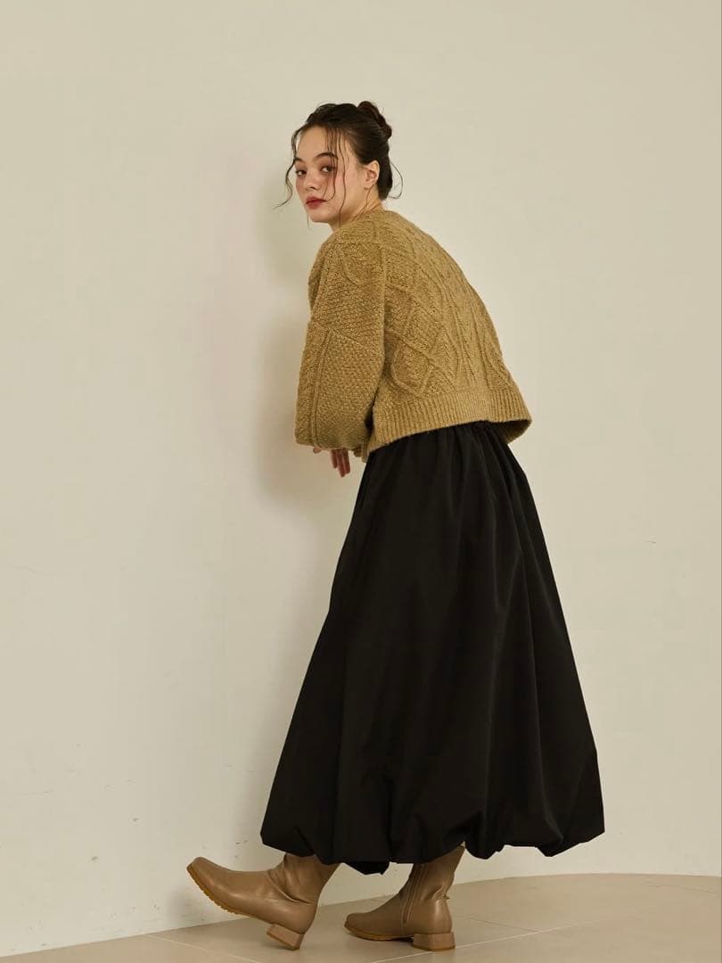 スカート OLUN long balloon skirt / black M