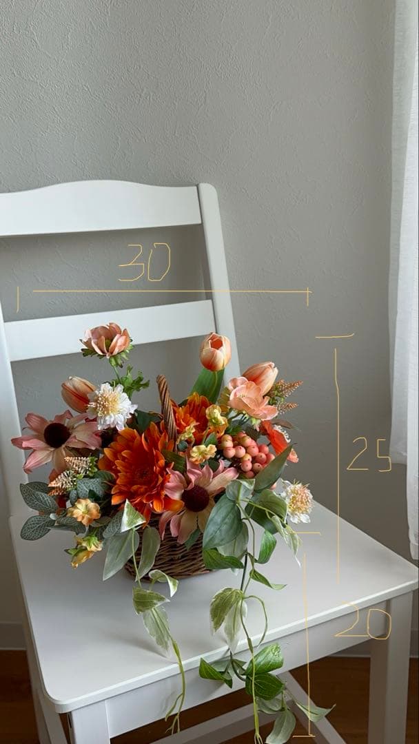 カゴブーケ/ウエディングブーケ/造花ブーケ/ブートニア付