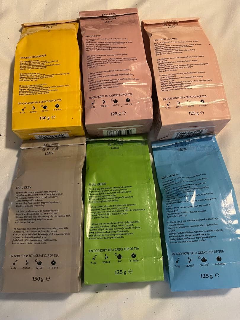 北欧紅茶 KOBBS 6種フルセット　スウェーデン老舗