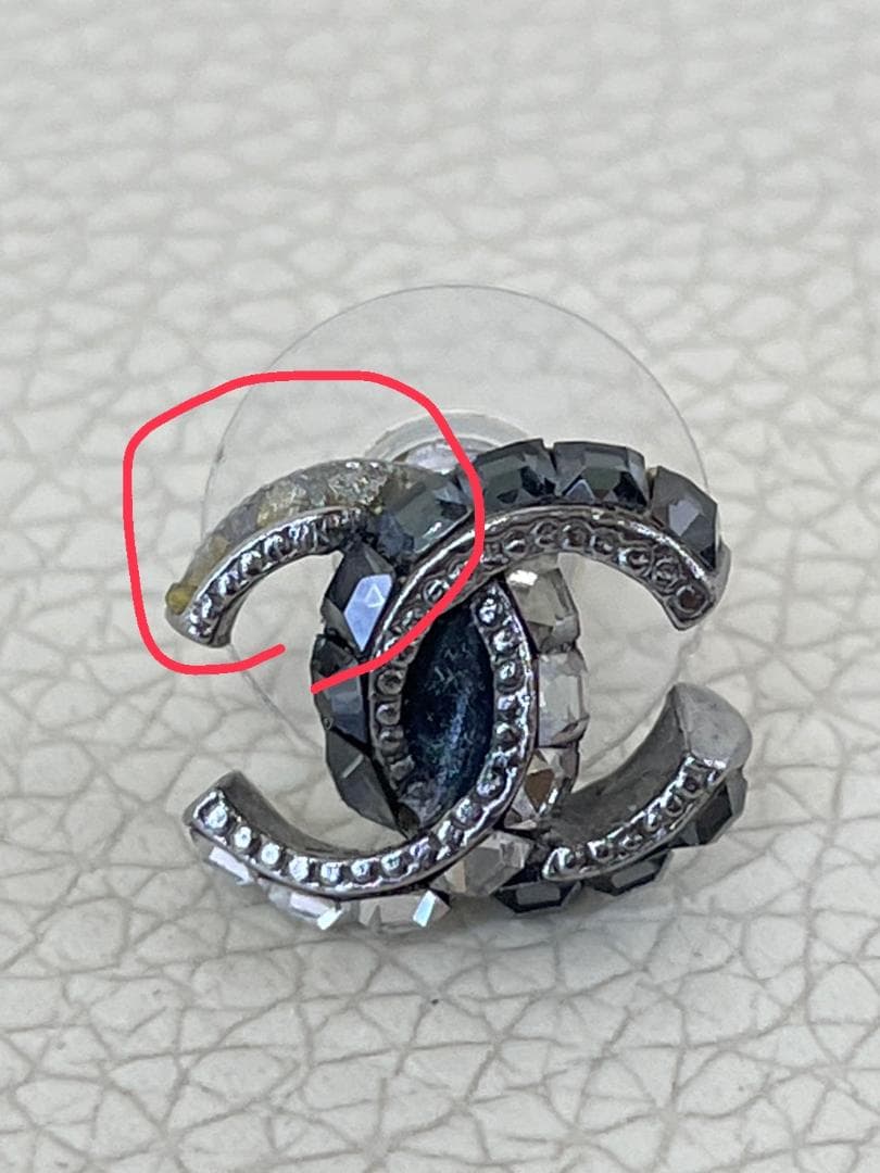 CHANEL シャネル ピアス 14P ココマーク シルバー×ブラック　 903