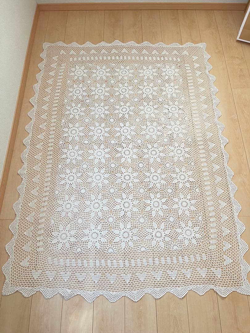 レース編み ベッドカバー大判 カバー