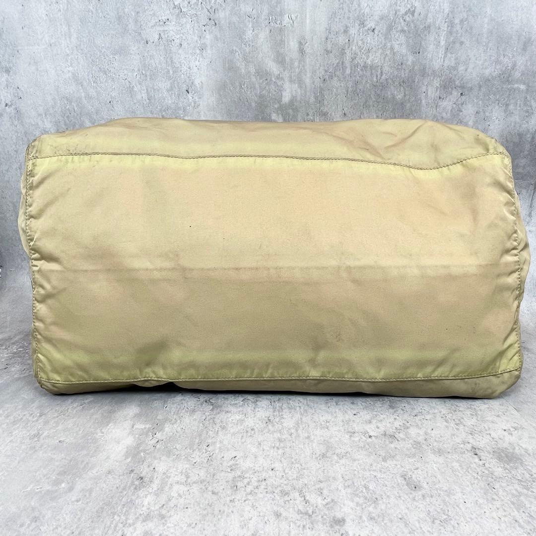 【専用✨】 PRADA ボストンバッグ テスート 三角ロゴ ベージュ 鍵付