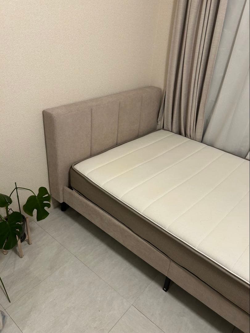 LOWYA ファブリックベッドフレーム Nスリープマットレス　セミダブル　セット