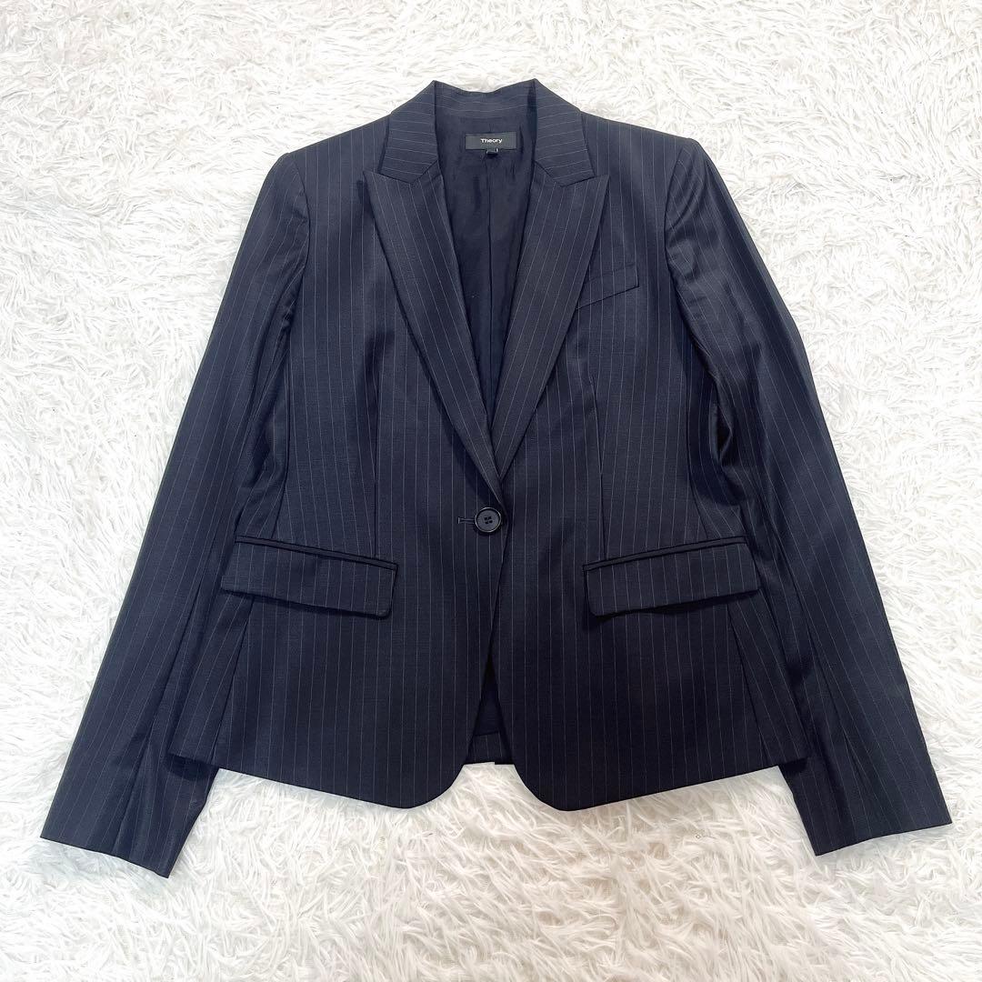 セオリー　セットアップ　スーツ　スリーピース　ストライプ　4サイズ　大きいサイズ