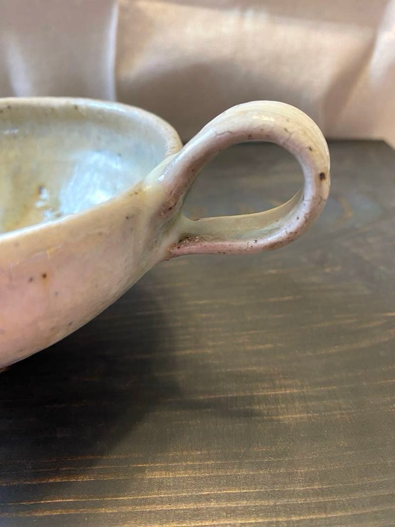 中村哲雄　薄灰　取っ手付きスープカップ 2個セット　作家もの