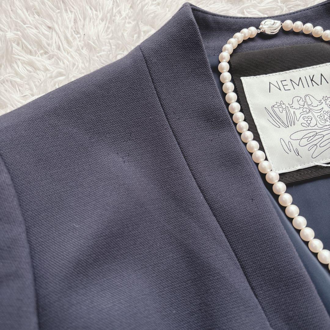 美品✨NEMIKA パンツスーツ ネイビー ストレッチ レリアン オケージョン