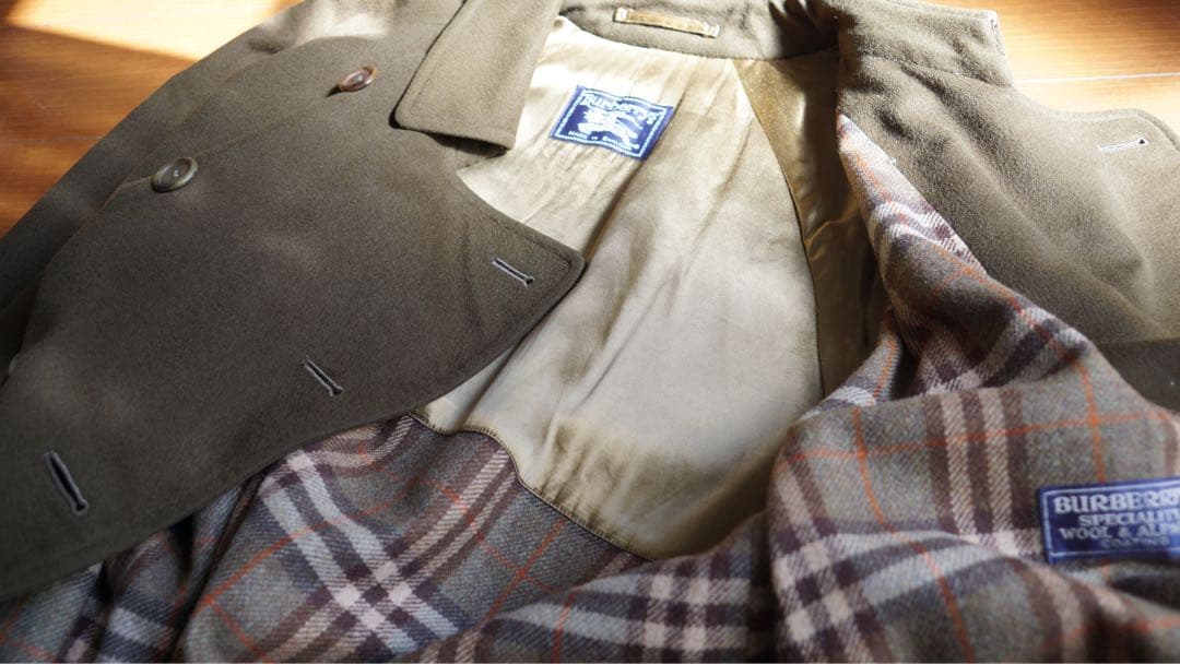 Burberry トレンチコート　ウール　アルパカ　英国製　ヴィンテージ　80s
